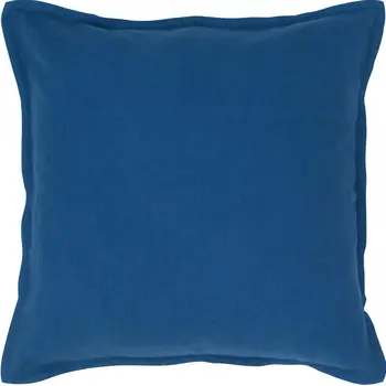 20" Blue Cotton Throw Pillow