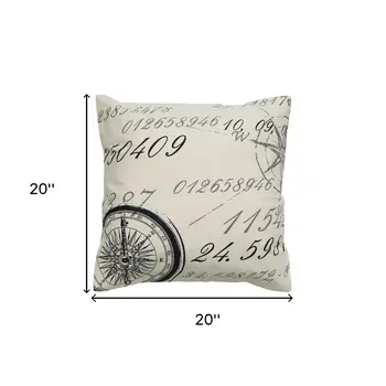 20" Ivory Cotton Throw Pillow