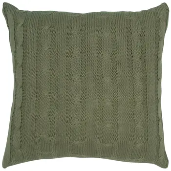 18" Olive Cotton Throw Pillow