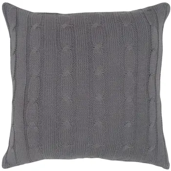 Gray Knit Sweater Stripe Down Throw Pillow