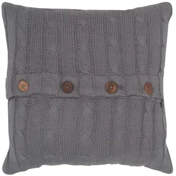 Gray Knit Sweater Stripe Down Throw Pillow