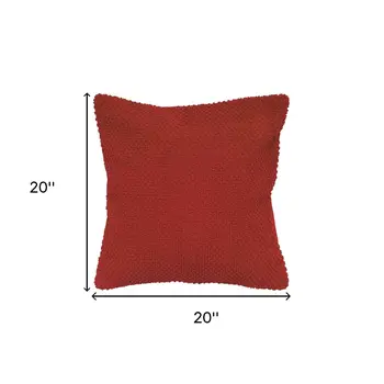 20" Red Cotton Throw Pillow