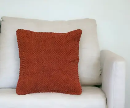 20" Orange Cotton Throw Pillow