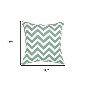 18" Aqua Cotton Throw Pillow