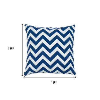 18" Navy Cotton Throw Pillow