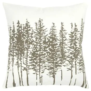 18" Gray Cotton Throw Pillow