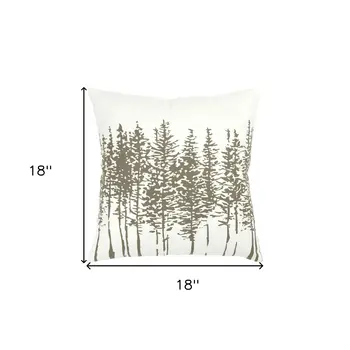 18" Gray Cotton Throw Pillow