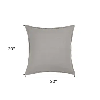 20" Gray Cotton Throw Pillow