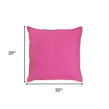20" Hot Pink Cotton Throw Pillow