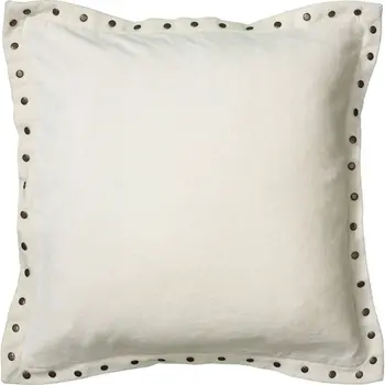 Ivory Embellished Flange Down Filled Throw Pillow