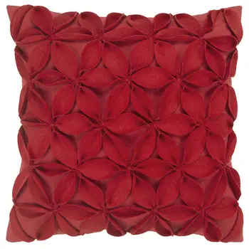 18" Red Cotton Throw Pillow