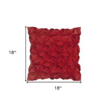 18" Red Cotton Throw Pillow