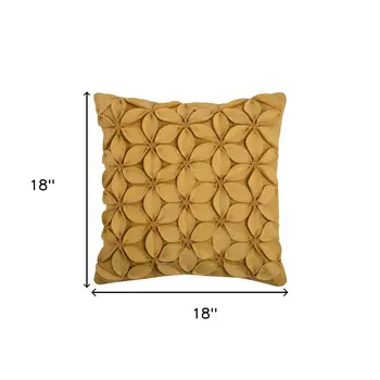 Yellow  Pinwheel Floral Petal Down Throw Pillow