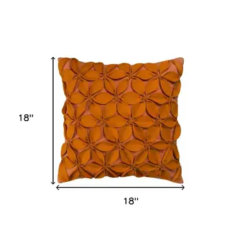 18" Orange Cotton Throw Pillow