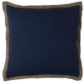22" Navy Cotton Throw Pillow