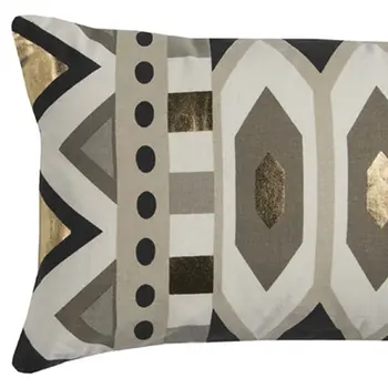 Gold Metallic Contemporary Pattern Lumbar Pillow