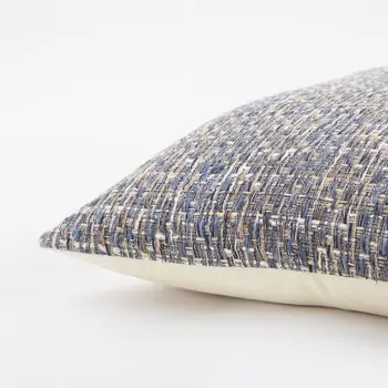 Blue Gray Metallic Nubby Textured Throw Pillow