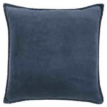 Indigo Solid Pearl Beaded Edge Throw Pillow