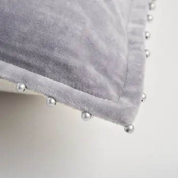 Soft Lilac Solid Pearl Beaded Edge Throw Pillow