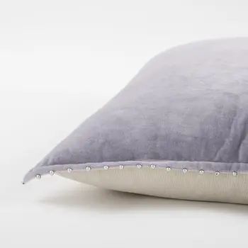 Soft Lilac Solid Pearl Beaded Edge Throw Pillow