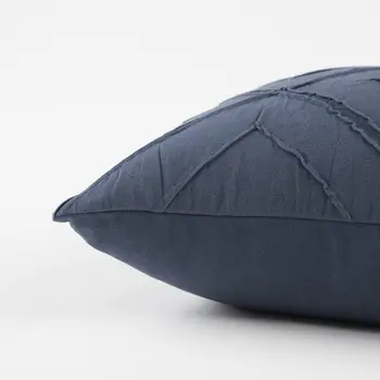 Indigo Pin Tuck Diamond Pattern Throw Pillow