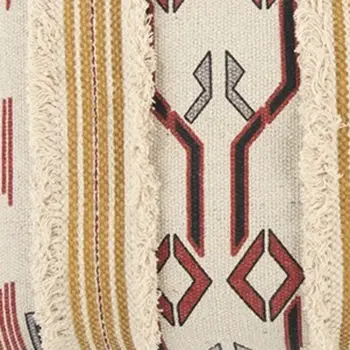 Ivory Red Southwestern Pattern Lumbar Pillow