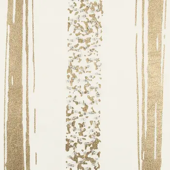 Gold Glam Stripe Beaded Throw Pillow