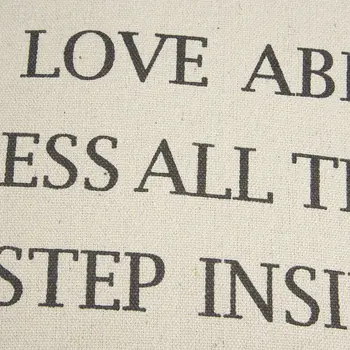Gray Taupe Canvas Let Love Abide Throw Pillow