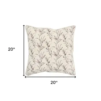 20" Berry Tiny Floral Buds Throw Pillow