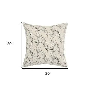 Blue Tiny Floral Buds Throw Pillow