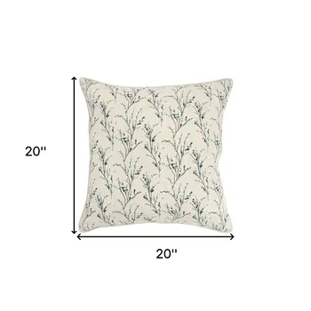 Teal Tiny Floral Buds Throw Pillow