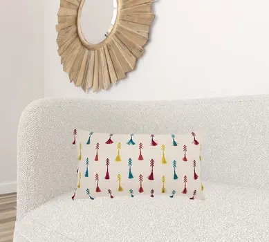 Bright Tone Feathered Arrows Lumbar Pillow