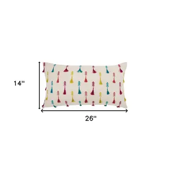 Bright Tone Feathered Arrows Lumbar Pillow