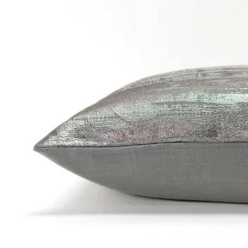 Silver Distressed Brush Stroke Lumbar Pillow