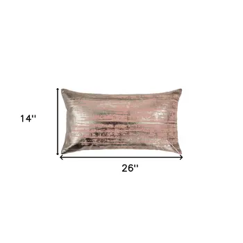 Blush Distressed Brush Stroke Lumbar Pillow