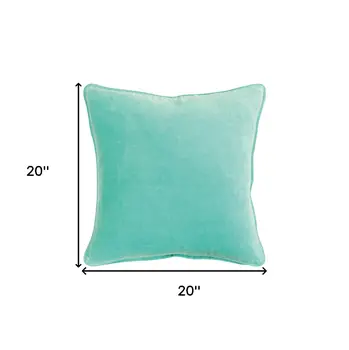 Aqua Solid Luxurious Modern Throw Pillow