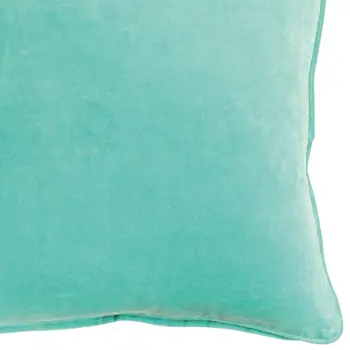 Aqua Solid Luxurious Modern Throw Pillow