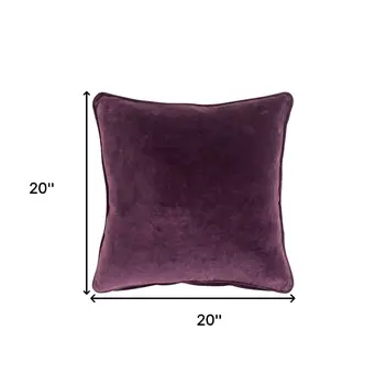 Plum Solid Luxurious Modern Throw Pillow