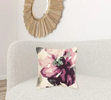 Purple Impressionistic Bloom Throw Pillow