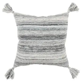 Set of Two 20" X 20" Gray Indoor Outdoor Throw Pillow Cover & Insert