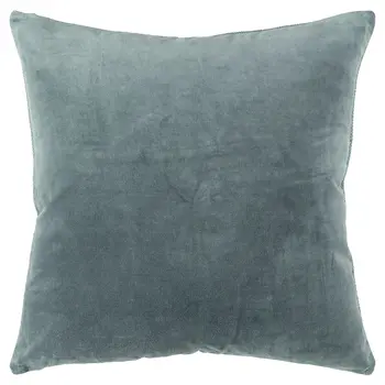 22" Teal Cotton Velvet Throw Pillow