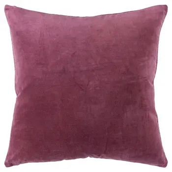 22" Raspberry Cotton Velvet Throw Pillow