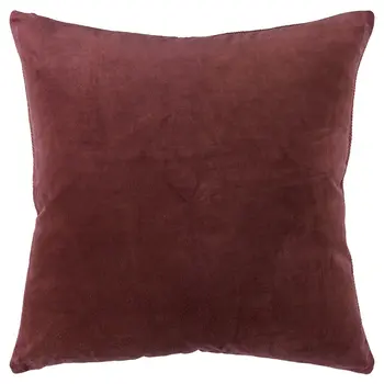 22" Dark Red Cotton Velvet Throw Pillow