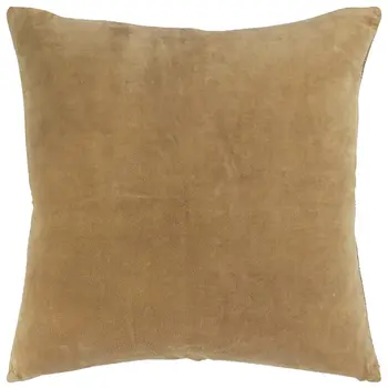 22" Gold Cotton Velvet Throw Pillow