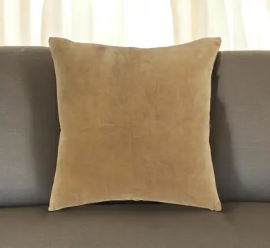22" Gold Cotton Velvet Throw Pillow