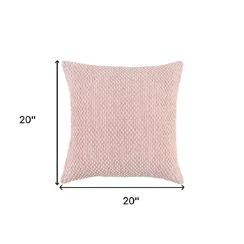 Blush Pink Nubby Textured Modern Throw Pillow