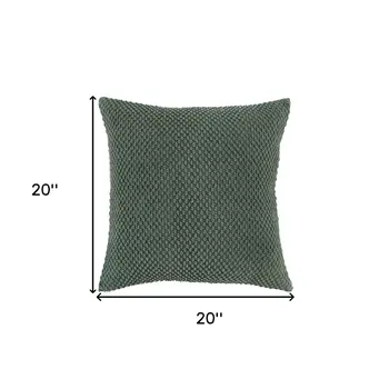 20" Olive Green Cotton Throw Pillow