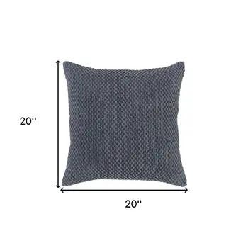 Dark Gray Nubby Textured Modern Throw Pillow