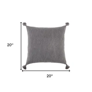 Gray Solid Tonal Abstract Stripe Throw Pillow
