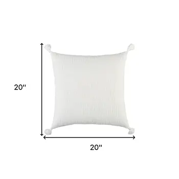 20" White Tonal Abstract Stripe Throw Pillow